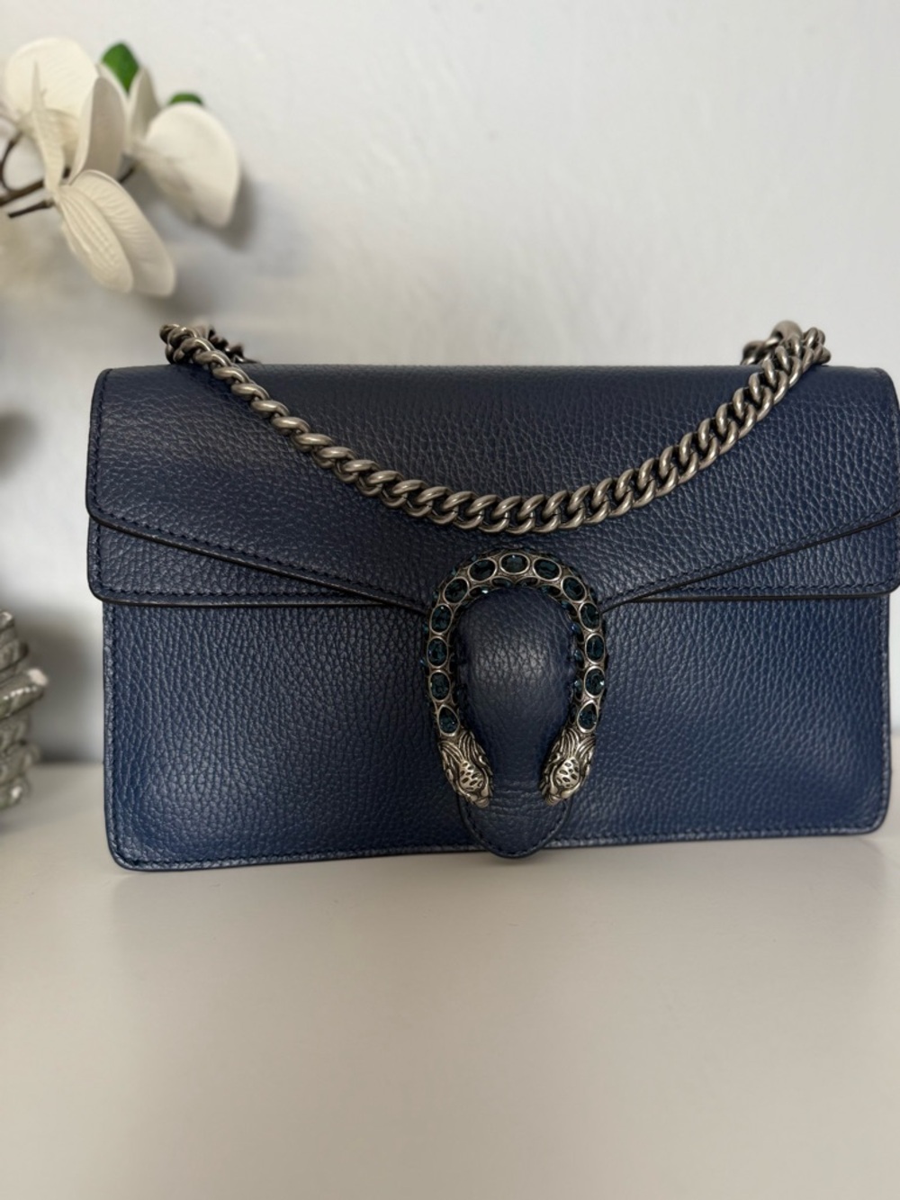 GUCCI Small Dionysus Shoulder Bag Blue Agata